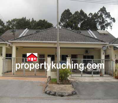single storey house, satu tingkat rumah tengah, Taman Duras, Serian
